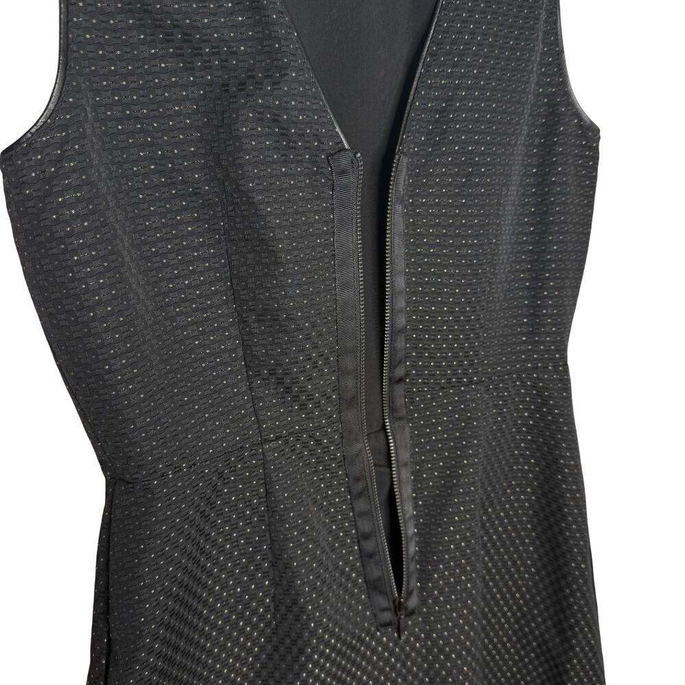 Madewell Lowlight Shimmer Dot Fit & Flare Mini Dress Sz 0 Black Gold Sleeveless - Picture 12 of 13